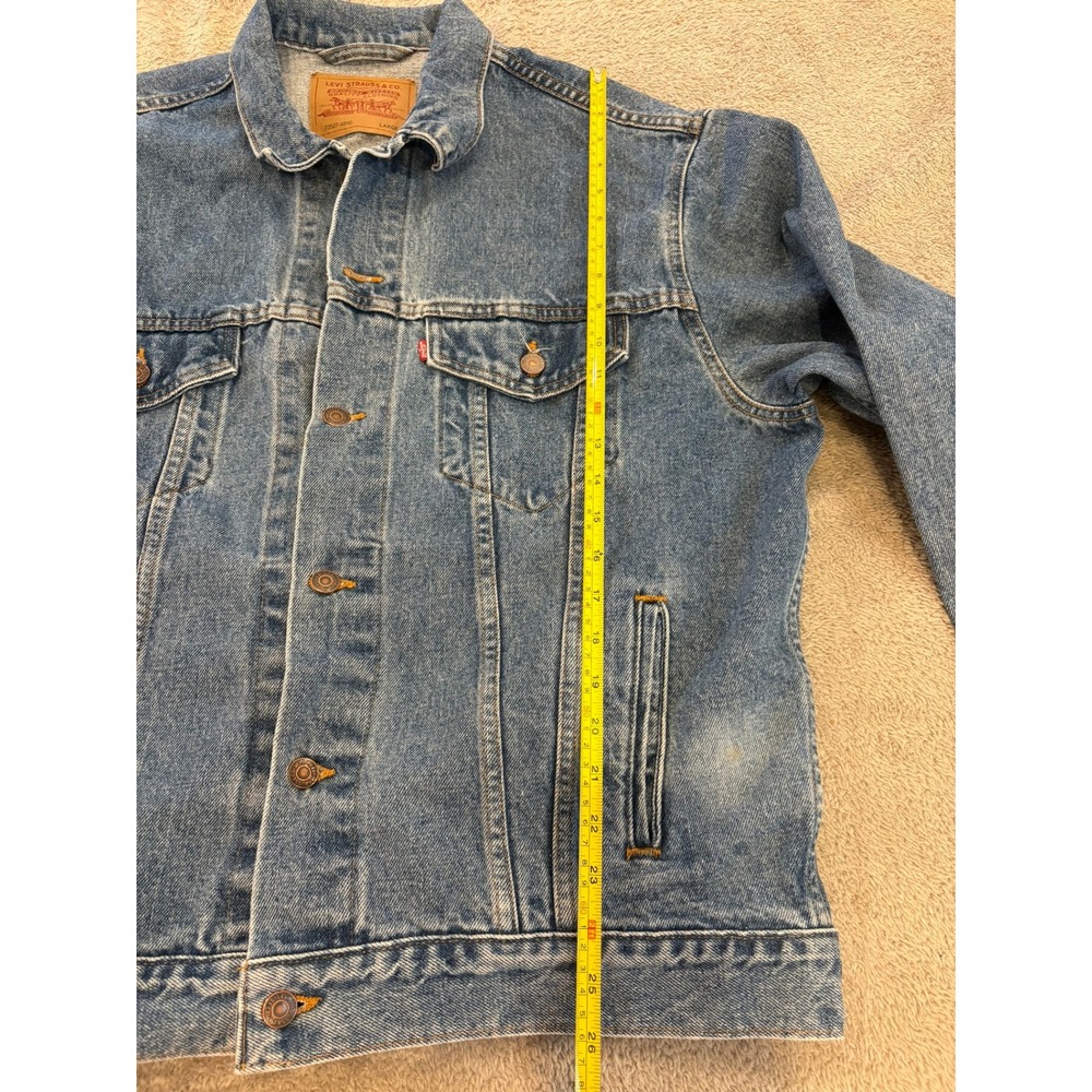Vintage 90s Levi's 70507 Type III Trucker Jacket USA Made Large Denim Blue Faded - Picture 7 of 16